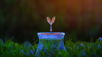 Water drop heart shaped