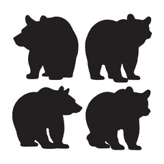 Bear Silhouette Vector - Wild and Aggressive Grizzly Bear Symbol for Adventure Enthusiasts - Bear Vector - Bear Icon - Bear Illustration

