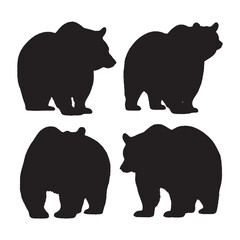 Bear Silhouette Vector - Powerful and Bold Animal Emblem for Rustic and Vintage Themes - Bear Vector - Bear Icon - Bear Illustration

