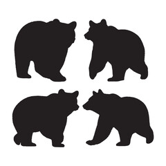 Bear Silhouette Vector - Wild and Mighty Predator Illustration for Outdoor and Adventure Brands - Bear Vector - Bear Icon - Bear Illustration

