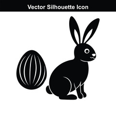 Cartoon Easter bunny with eggs and carrots in a cute spring setting.