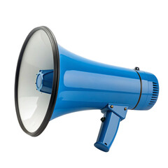 Handheld bullhorn megaphone with white speaker isolated transparent background PNG