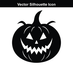Spooky Halloween Pumpkin Lantern Illustration on Black Background.