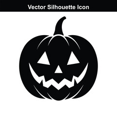 Spooky Halloween Pumpkin Lantern Illustration on Black Background.