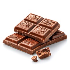 Milk Chocolate Bar Pieces Closeup.