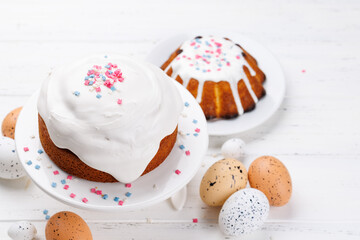 Traditional Easter cake decorated with colorful icing and sprinkles, symbolizing the festive spirit
