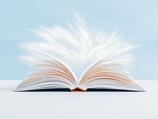 Open book for glowing energy, knowledge, ideas.