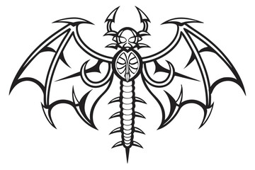 26 gothic spine tattoo, intricate black design, symmetrical pattern, sharp points, vertebrae-inspired, dark and edgy, biomechanical aesthetic, vertical orientation, high contrast, minimalist style, tr