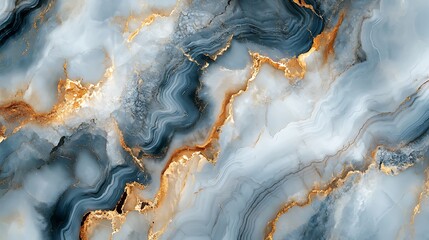Abstract blue and yellow river textures paint a sunlit mountain landscape