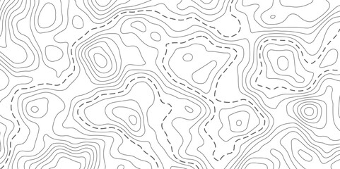 Abstract topography contour map background design. geometric black curve lines texture © Vistosa