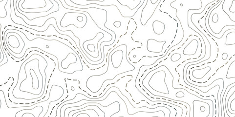 Abstract topography contour map background design. geometric black curve lines texture