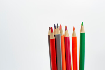 colored pencils isolated on white background