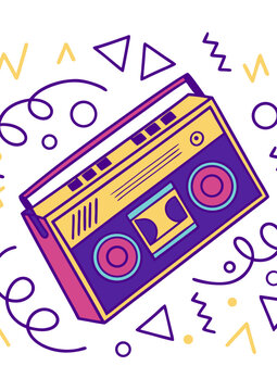 80s Retro Explosion: Bold Colors and Geometry