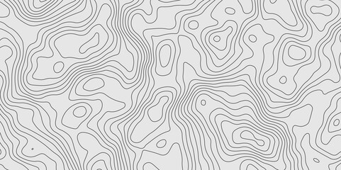 Abstract topography contour map background design. geometric black curve lines texture