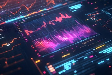 Interactive holographic business data charts.