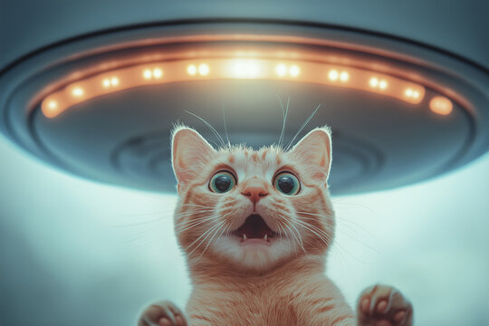 Surprised Cat UFO Selfie