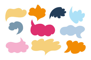 Colorful communication speech bubbles set. Vector . Isolated