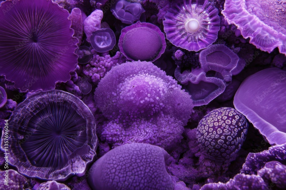 Poster this photo provides a closeup view of a collection of purple items showcasing their vivid color and 