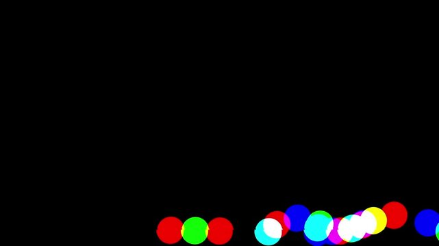 Abstract Motion Loop of Colorful Bouncing Balls with Glitch Effect on a Black empty background. For creative projects, gaming themes, and glitch inspired, abstract, futuristic motion design