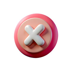 Fototapeta premium 3D Render of a Red Cancel Button Icon