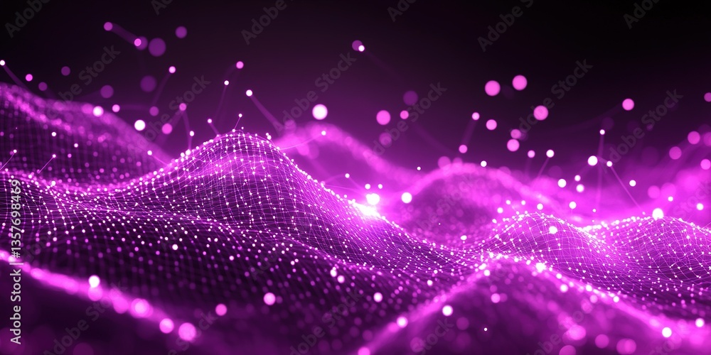Aufkleber abstract purple wave pattern showcasing dynamic light and texture in a digital landscape