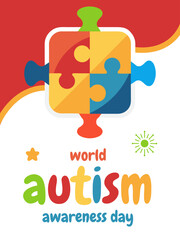 World Autism Awareness Day is observed LightI tUp Blue Celebrate Differences vector banners, flyers, medical posters, and social media posts on 2 April to celebrate the month