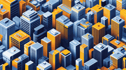 A cityscape with many buildings and a few cars. The buildings are tall and have a modern look