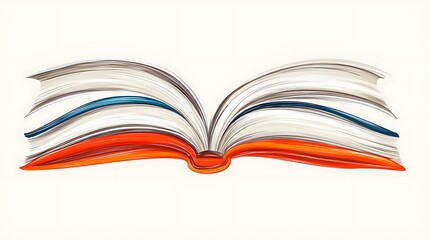 Obraz premium Open Book for White Background, Abstract Art.