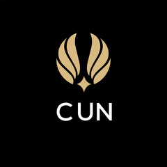 Fototapeta premium CUN creative minimalist letter logo.