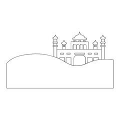 Naklejka premium islamic mosque outline background illustration