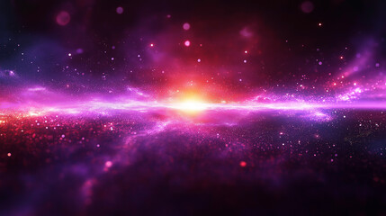 Fototapeta premium Light bursts illuminate the cosmic expanse, revealing vibrant colors and shimmering stardust in a mesmerizing celestial display