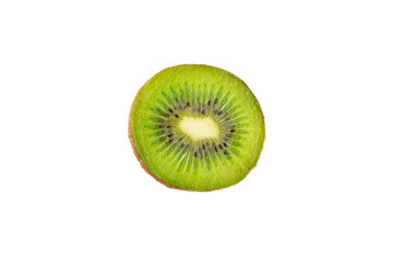 Kiwi isolated on white background. Whole fruit and slices pieces of kiwi on white background. fresh ripe juicy kiwi. Tropical fruit. Organic fruit.