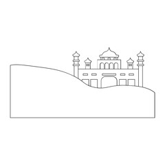Fototapeta premium islamic mosque outline background illustration