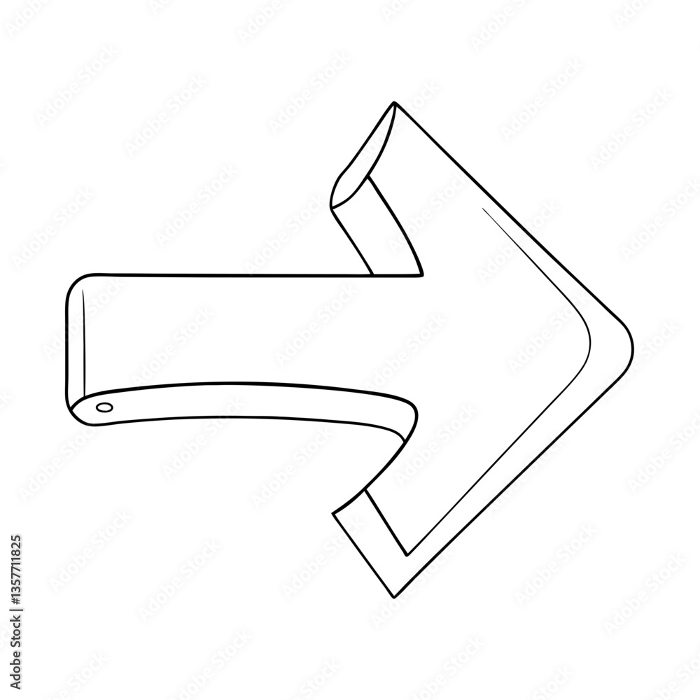 Poster arrow icon pointing right in simple line art style