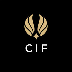 Fototapeta premium CIF creative minimalist letter logo.