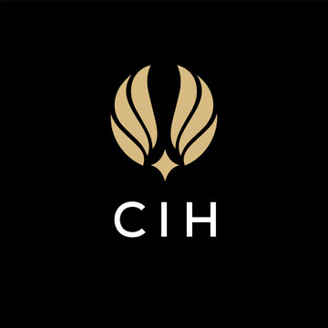 CIH creative minimalist letter logo.