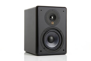 Obraz premium Black studio monitor speaker isolated on white background