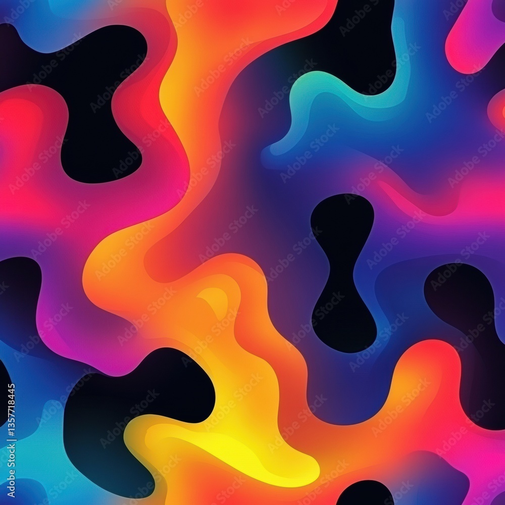 Aufkleber explore flowing neon colors in a seamless liquid gradient pattern showcasing modern digital fluid ar