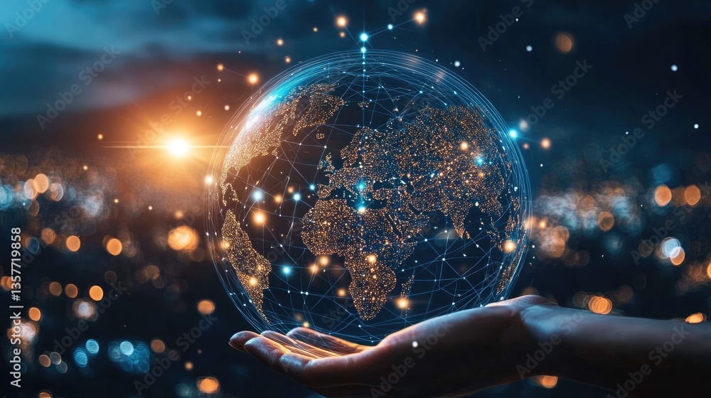 Poster global network in hand: a visual representation of interconnectivity
