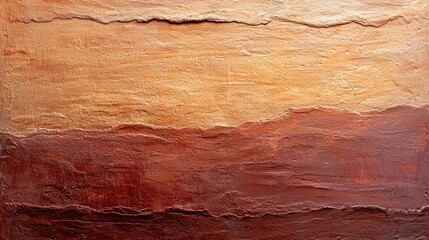 Fototapeta premium An abstract painting featuring warm hues of brown and gold, showcasing textured layers that evoke a natural landscape.