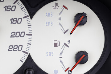 Modern Car Dashboard with Speed and Fuel Gauges