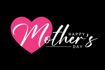 Happy Mother's Day hand drawn lettering vector illustration