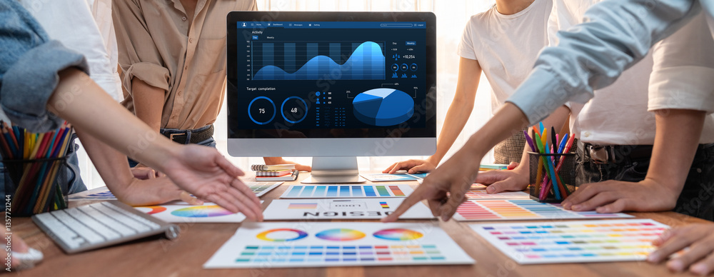 Aufkleber business data dashboard provide brisk business intelligence analytic for marketing strategy planning