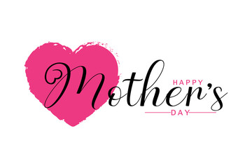 Happy Mother's Day hand drawn lettering vector illustration