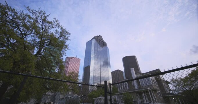 Stunning low Wide-Angle Shot of Houston Skyline