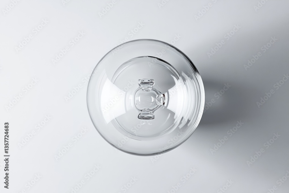 Poster overhead view of a clear glass dome with a unique central design element.