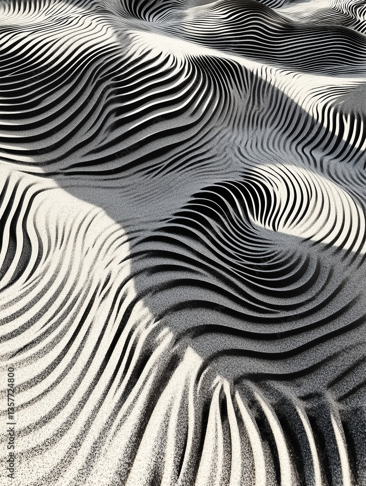 Aufkleber dynamic patterns created by magnetic sand form captivating textures and shapes on a surface during d
