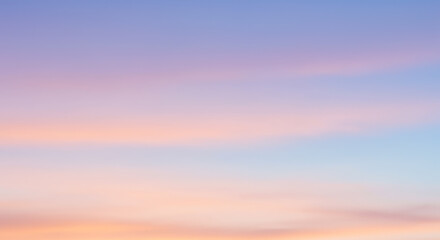 Obraz premium Serene Sky at Dusk with Soft Pastel Colors Lavender Peach and Light Blue Blending into Tranquil Gradient Effect Perfect for Digital Wallpapers and Calming Backgrounds Generative AI