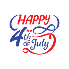 4th of July Typography Vector Art | Patriotic Independence Day Illustration