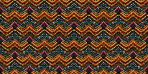 Seamless Navajo Embroidery. Native Wicker